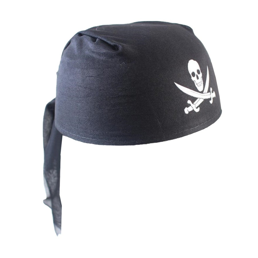 BLACK BANDANNA PIRATE HAT