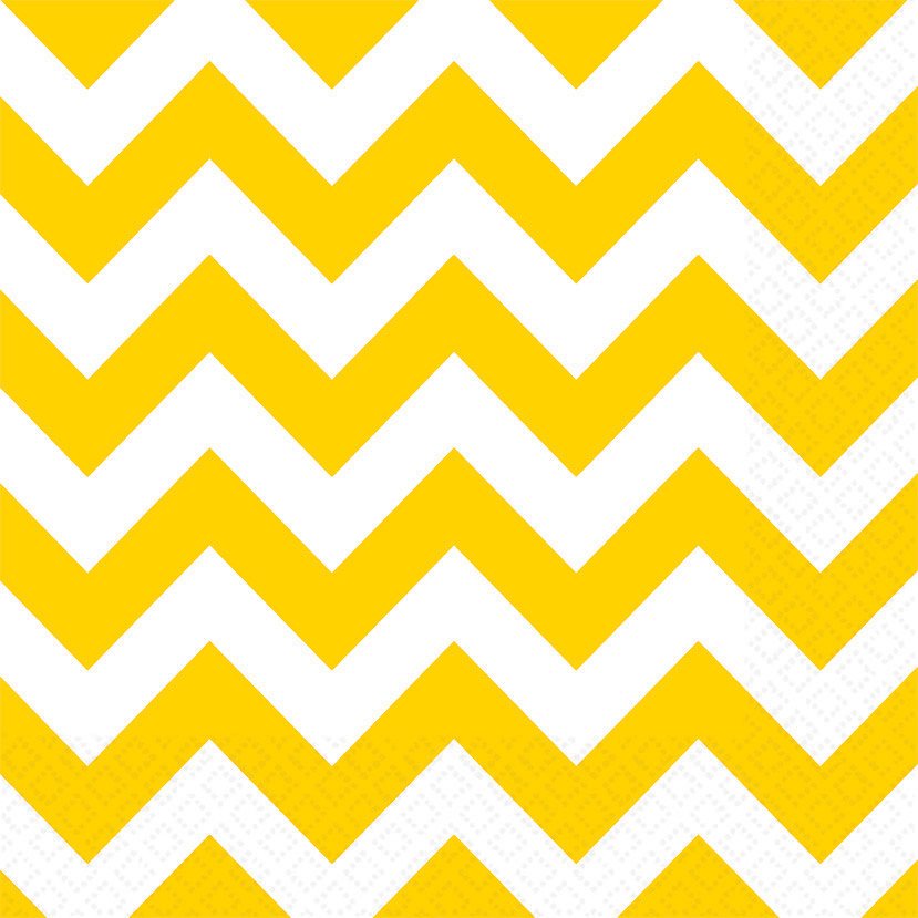 Chevron Lunch Napkins Yellow Sunshine PK16