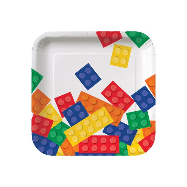 Block Party Lunch Plates Square Paper 18cm PK8