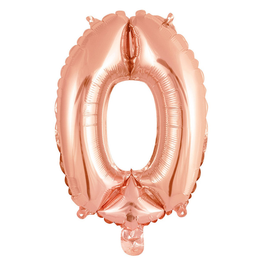 Rose Gold "0" Numeral Foil Balloon 35cm (14")