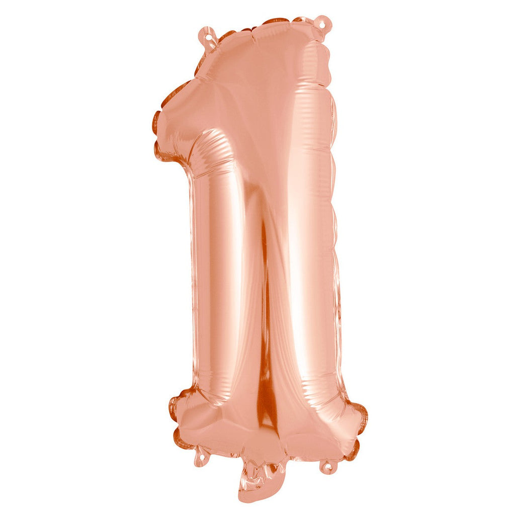 Rose Gold "1" Numeral Foil Balloon 35cm (14")