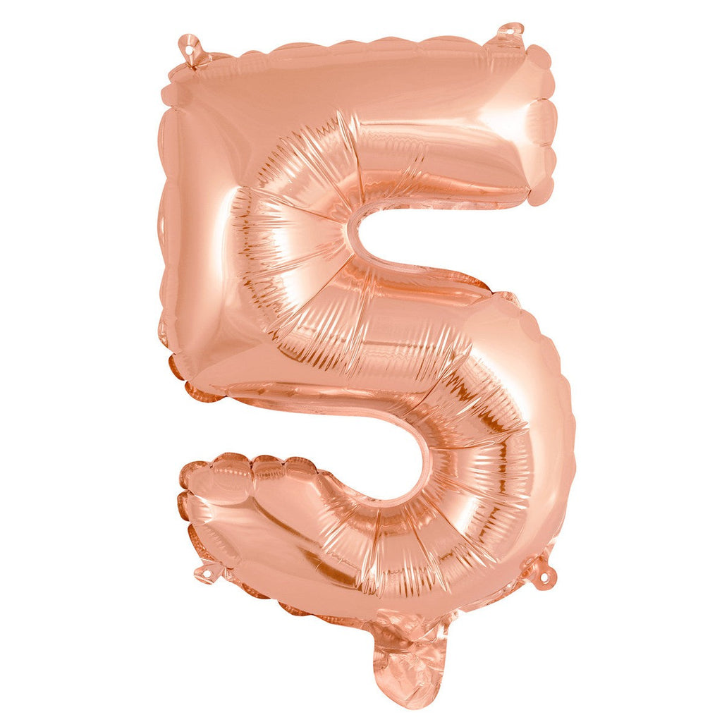 Rose Gold "5" Numeral Foil Balloon 35cm (14")