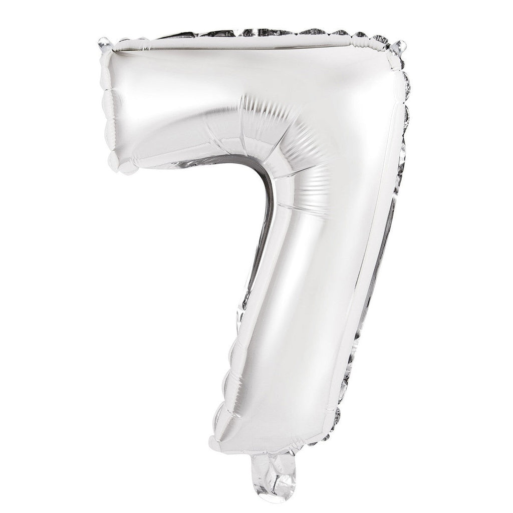 Silver "7" Numeral Foil Balloon 35cm (14")