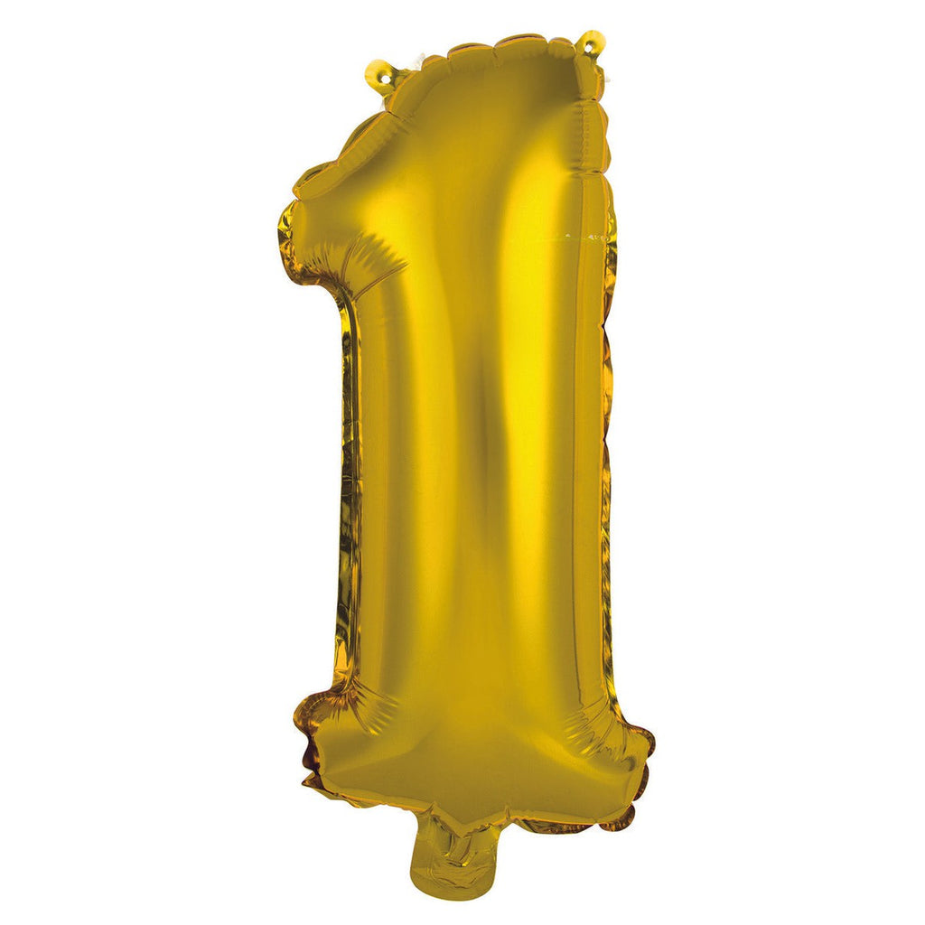 Gold "1" Numeral Foil Balloon 35cm (14")