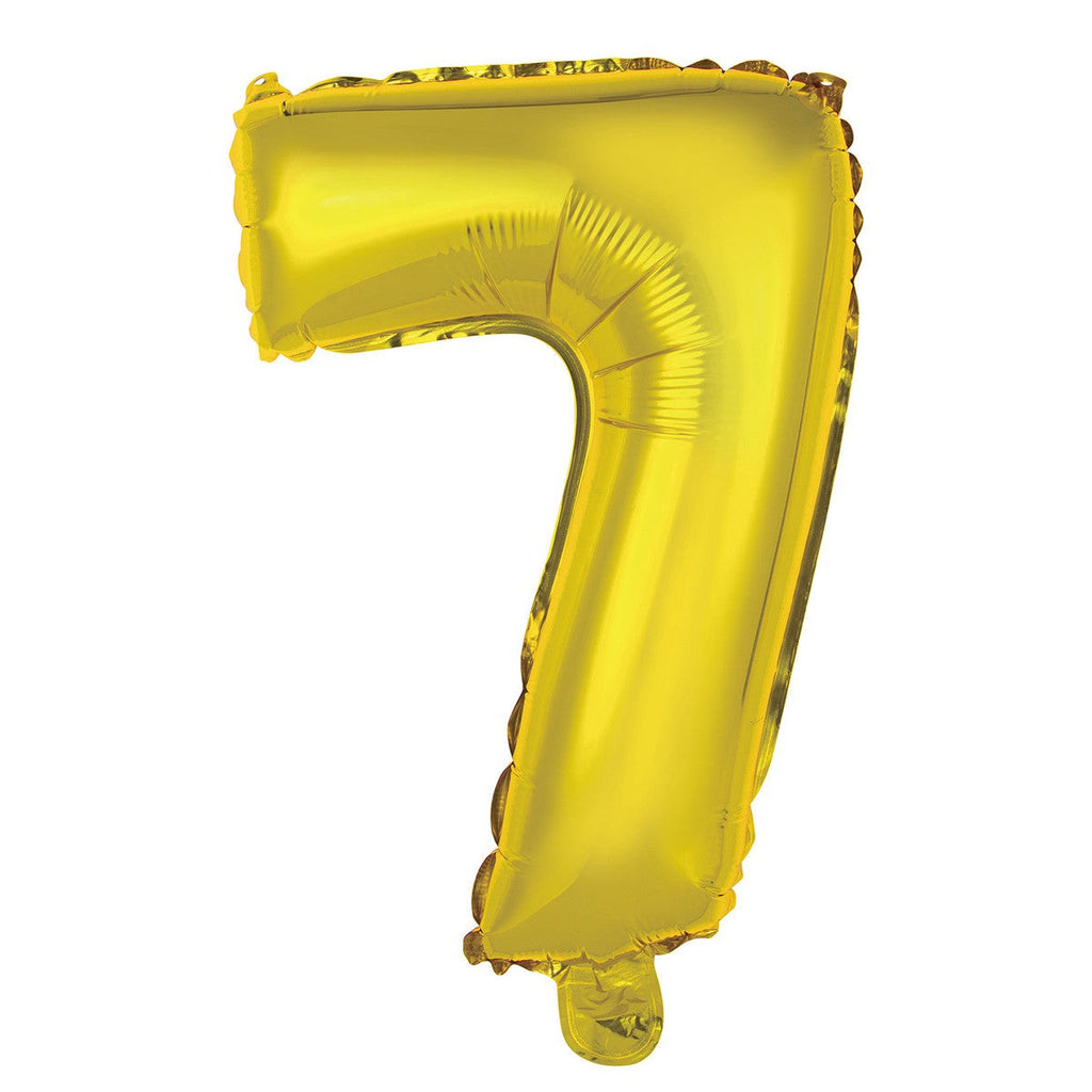 Gold "7" Numeral Foil Balloon 35cm (14")