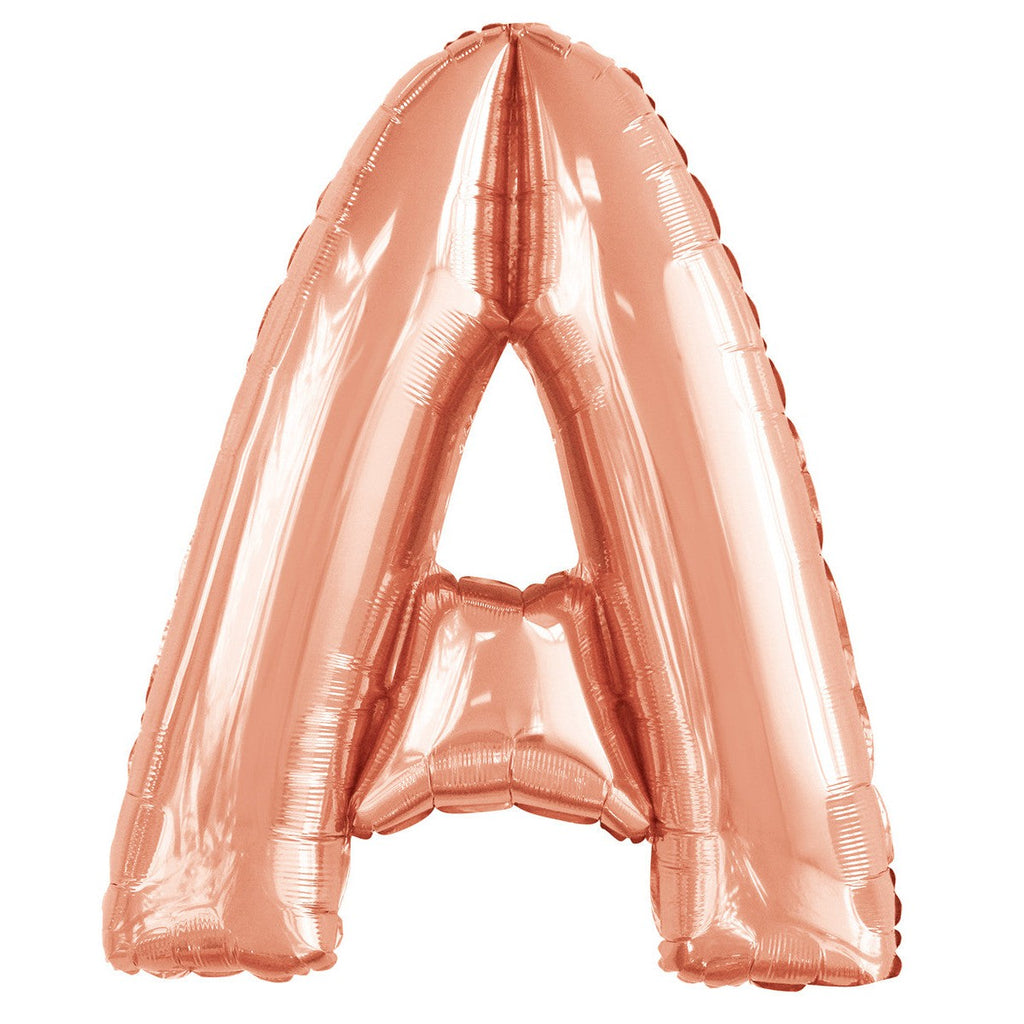 Rose Gold "A" Alphabet Foil Balloons 86cm