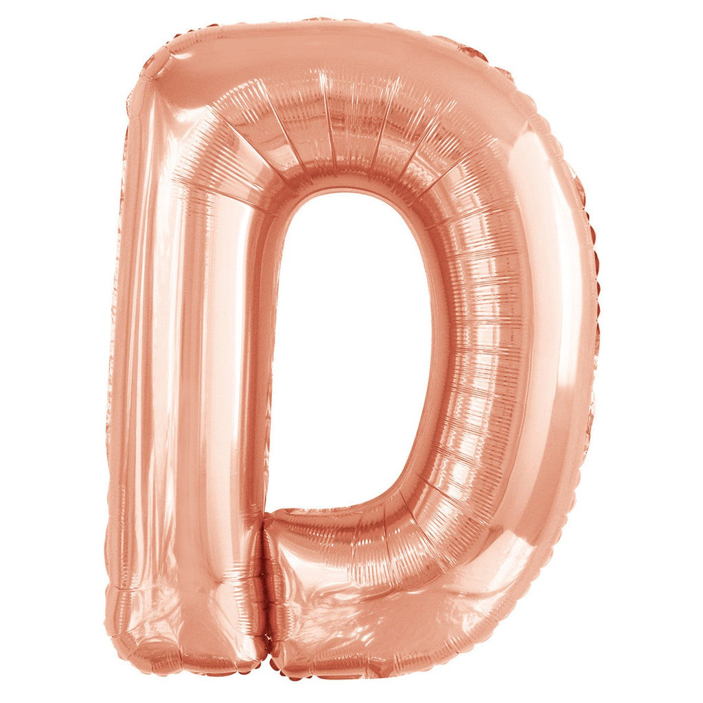 Rose Gold "D" Alphabet Foil Balloons 86cm