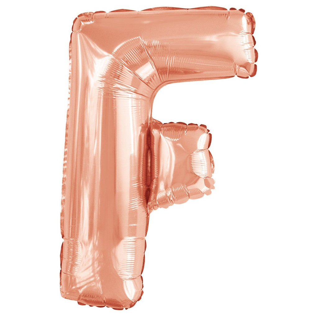 Rose Gold "F" Alphabet Foil Balloons 86cm