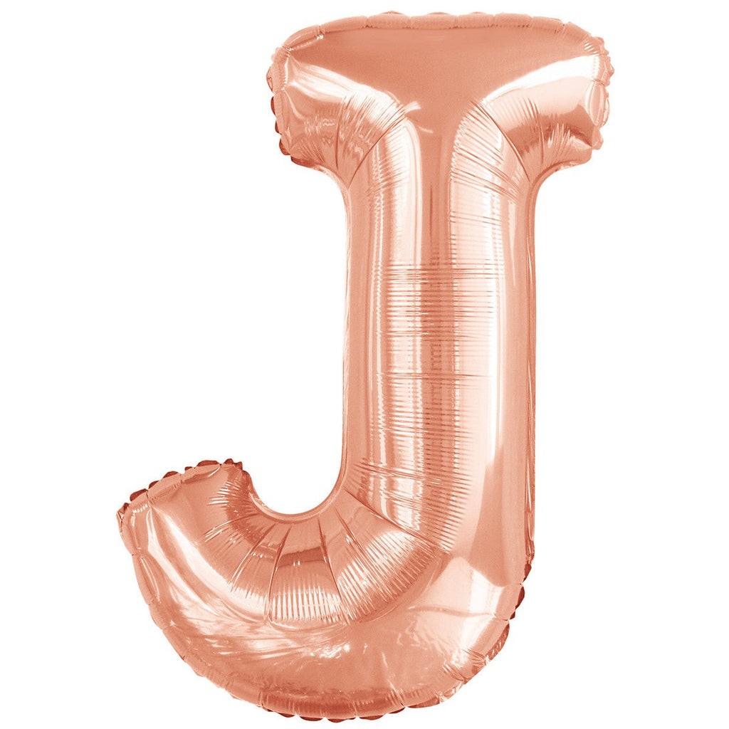 Rose Gold "J" Alphabet Foil Balloons 86cm