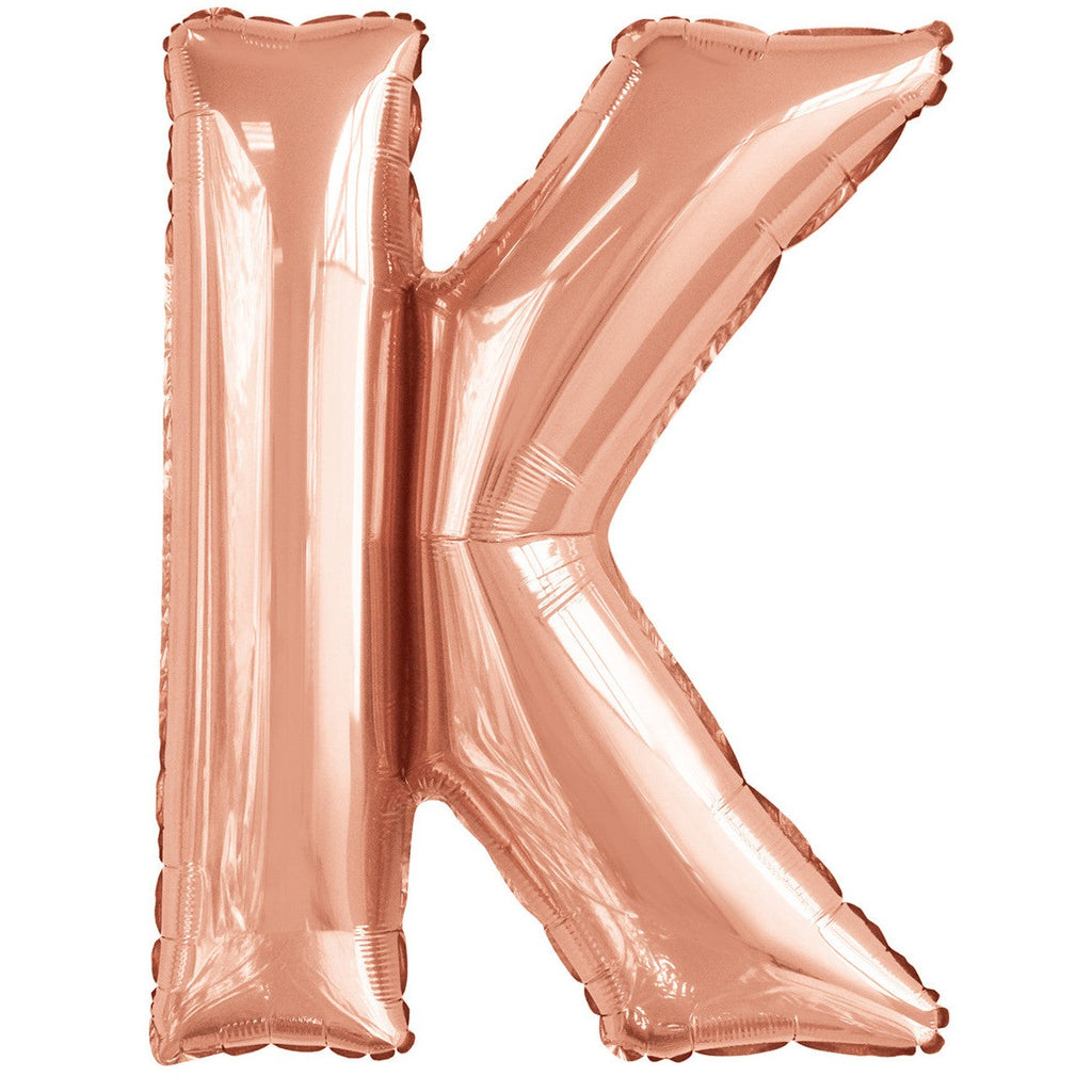 Rose Gold "K" Alphabet Foil Balloons 86cm