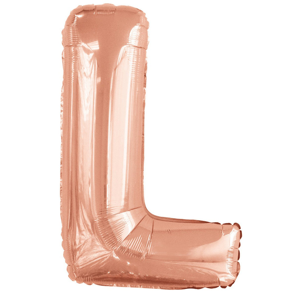 Rose Gold "L" Alphabet Foil Balloons 86cm