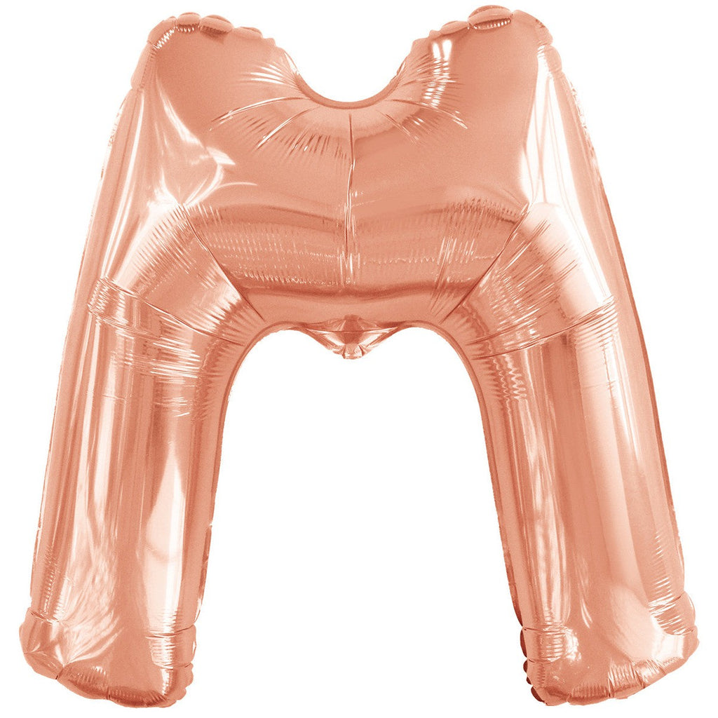 Rose Gold "M" Alphabet Foil Balloons 86cm