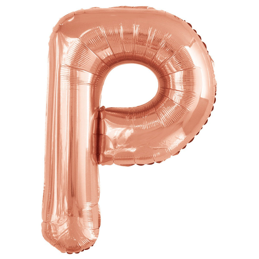 Rose Gold "P" Alphabet Foil Balloons 86cm