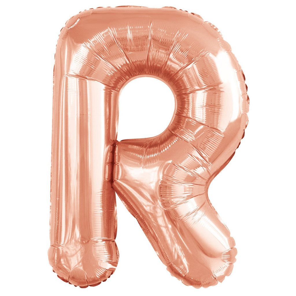 Rose Gold "R" Alphabet Foil Balloons 86cm