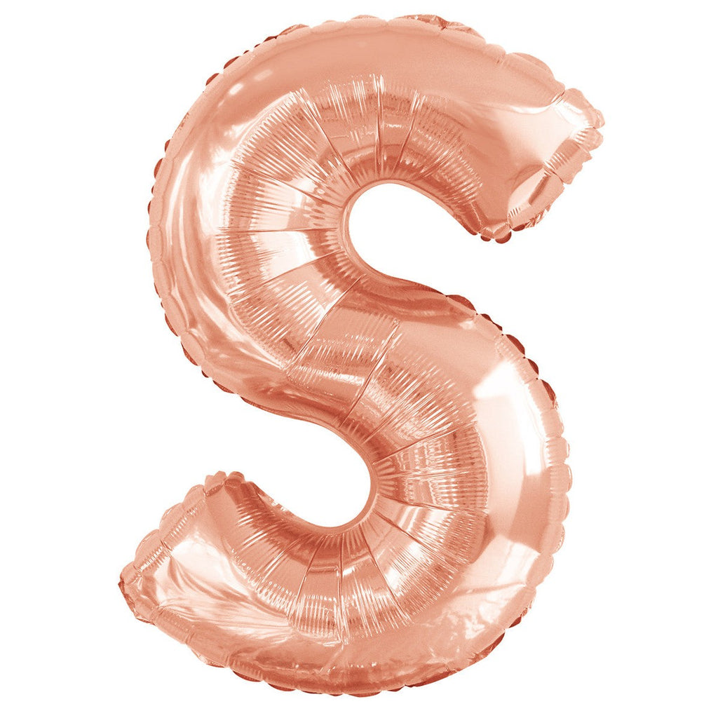 Rose Gold "S" Alphabet Foil Balloons 86cm