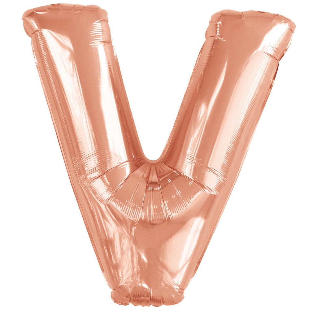 Rose Gold "V" Alphabet Foil Balloons 86cm