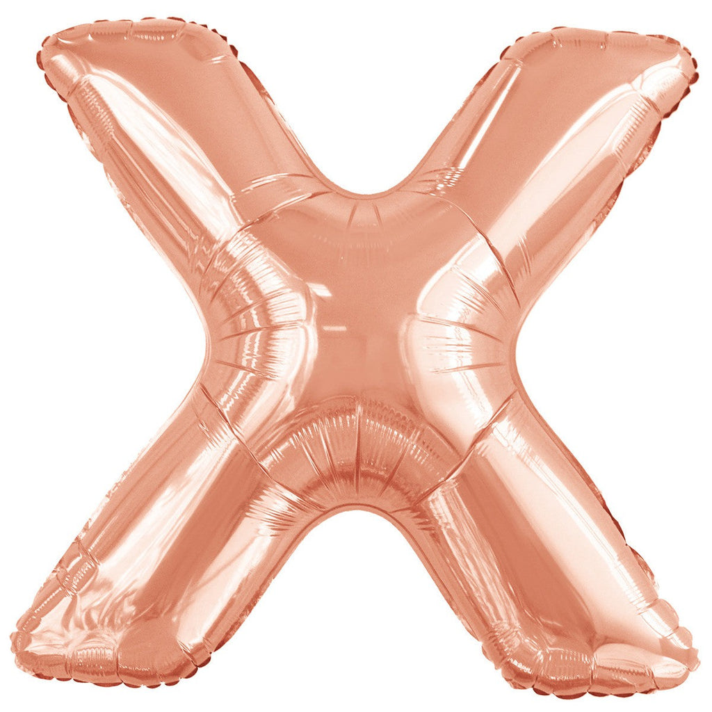 Rose Gold "X " Alphabet Foil Balloons 86cm