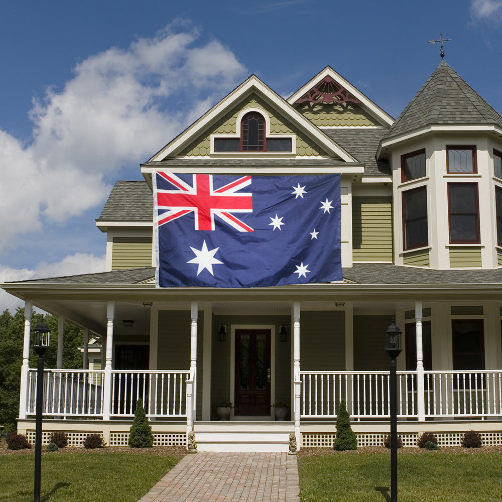 AUSSIE HOUSE FLAG 3MX1.5M IN PBG, CONTAINS 6 EYELETS