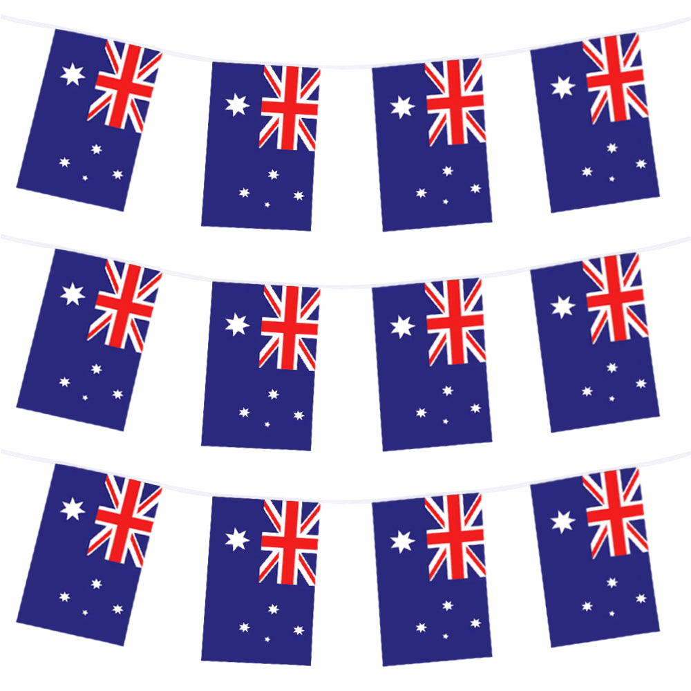 PK/20 AUSSIE BUNTING FLAG , 30X20 CM IN POLYBAG W/ HEADER CARD