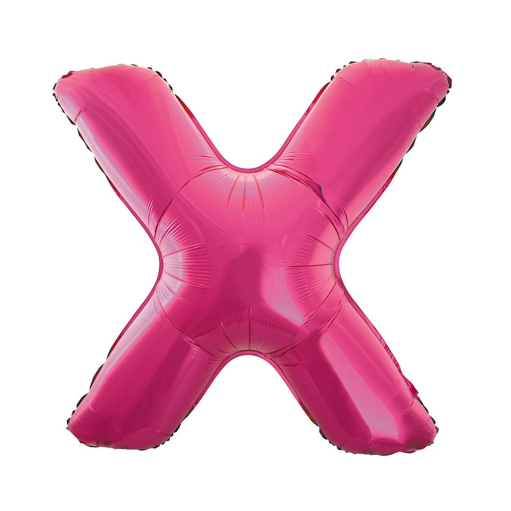 Hot Pink "X " Alphabet Foil Balloons 86cm