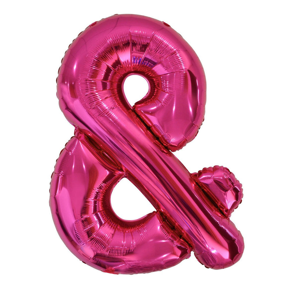 Hot Pink "&amp;" Alphabet Foil Balloons 86cm