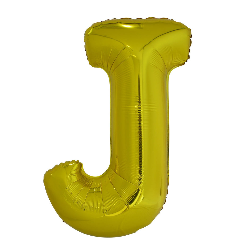 Gold "J" Alphabet Foil Balloon 86cm (34")