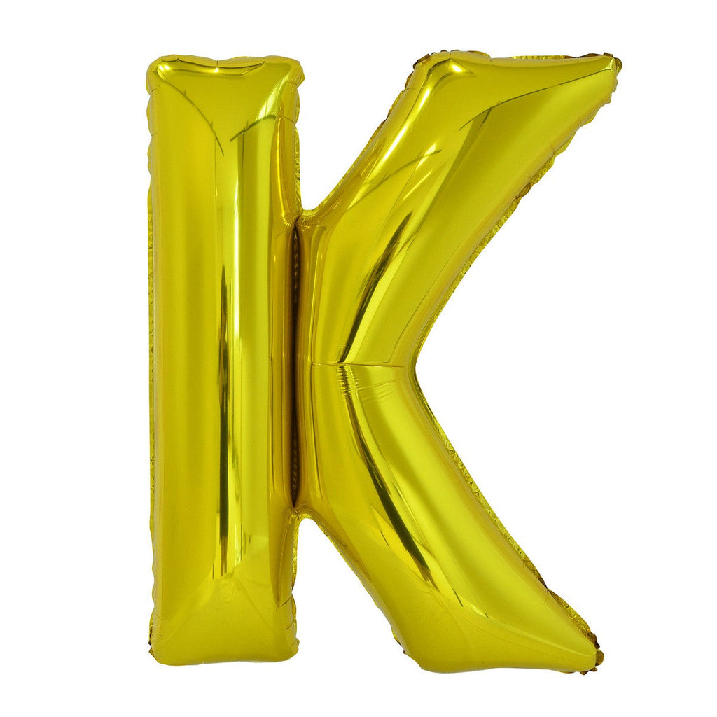 Gold "K" Alphabet Foil Balloons 86cm