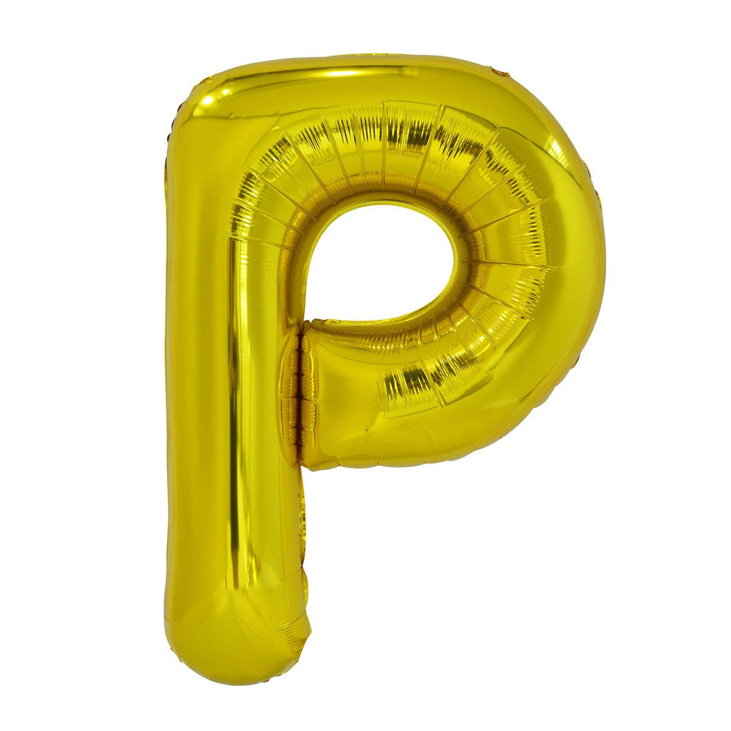 Gold "P" Alphabet Foil Balloons 86cm