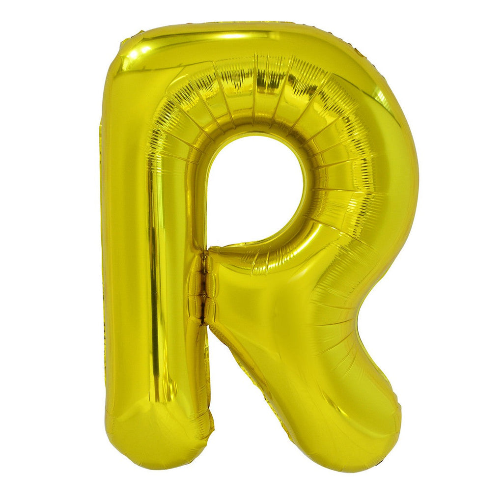 Gold "R" Alphabet Foil Balloons 86cm