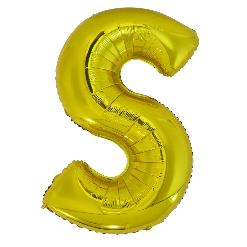 Gold "S" Alphabet Foil Balloons 86cm