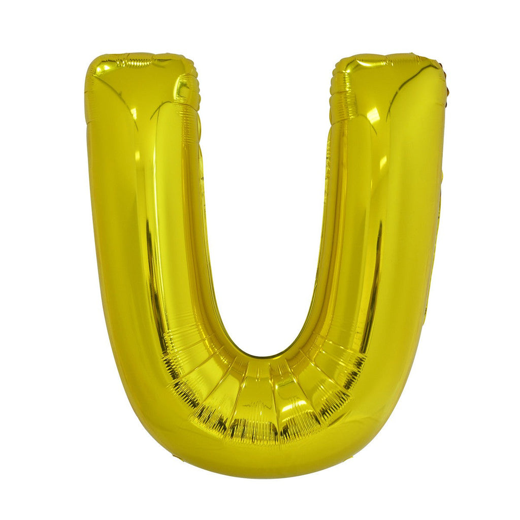 Gold "U" Alphabet Foil Balloons 86cm