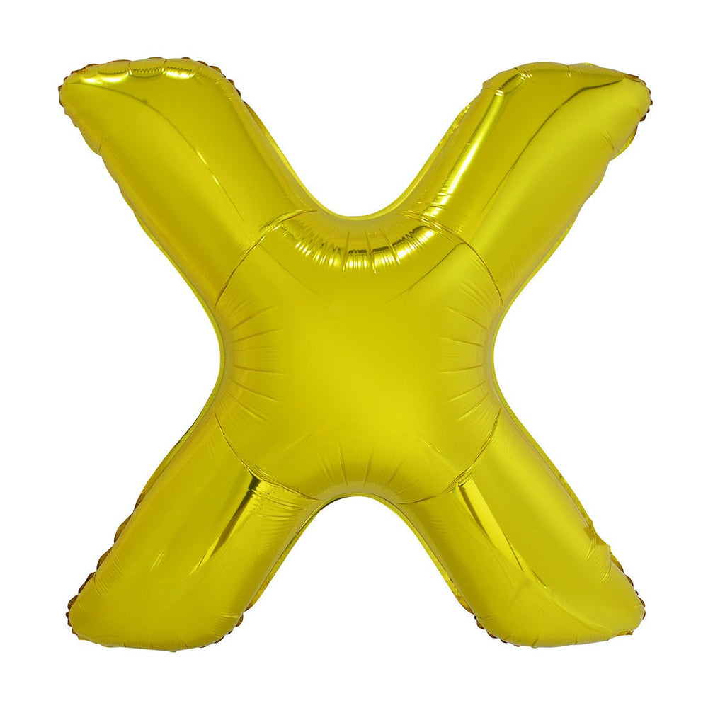 Gold "X " Alphabet Foil Balloons 86cm