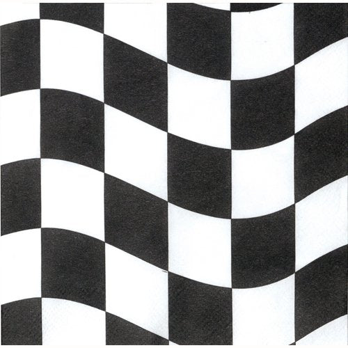 Black &amp; White Check Lunch Napkins PK18