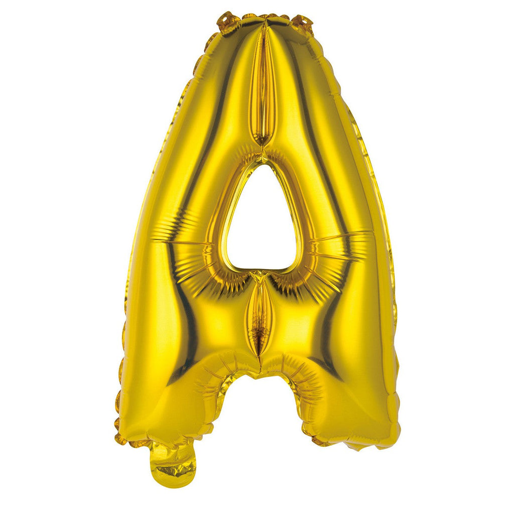 Gold "A" Alphabet Foil Balloon 35cm (14")