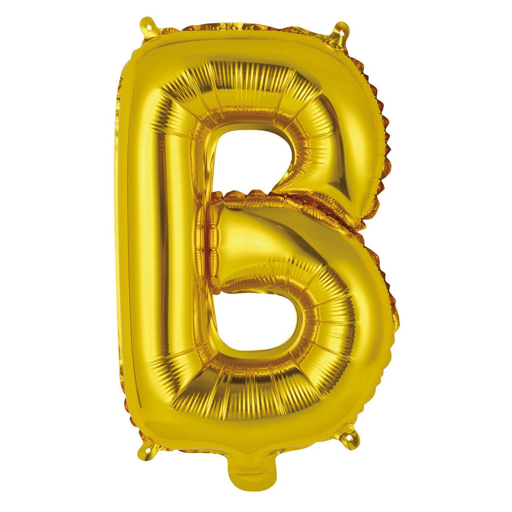 Gold "B" Alphabet Foil Balloon 35cm (14")