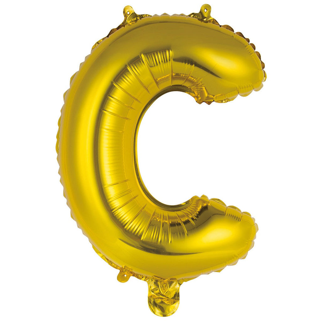 Gold "C" Alphabet Foil Balloon 35cm (14")