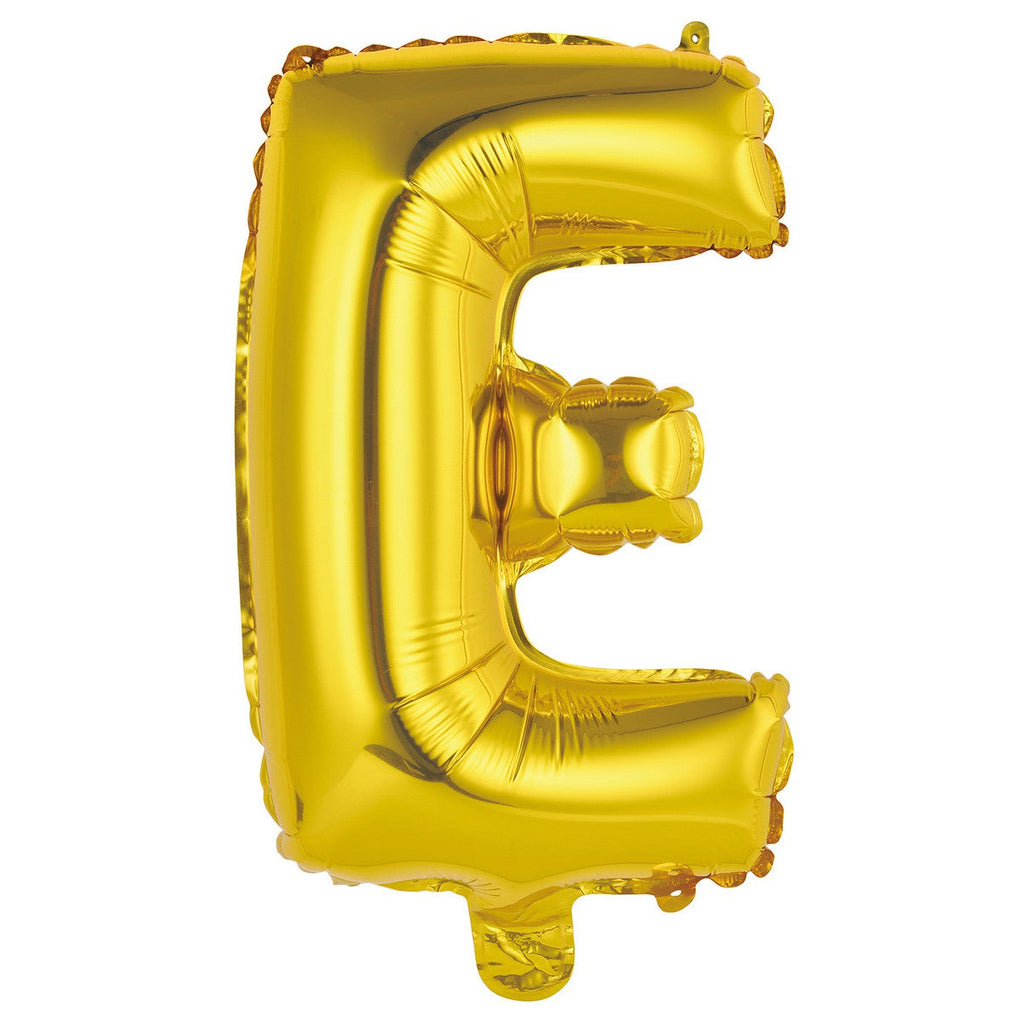 Gold "E" Alphabet Foil Balloon 35cm (14")