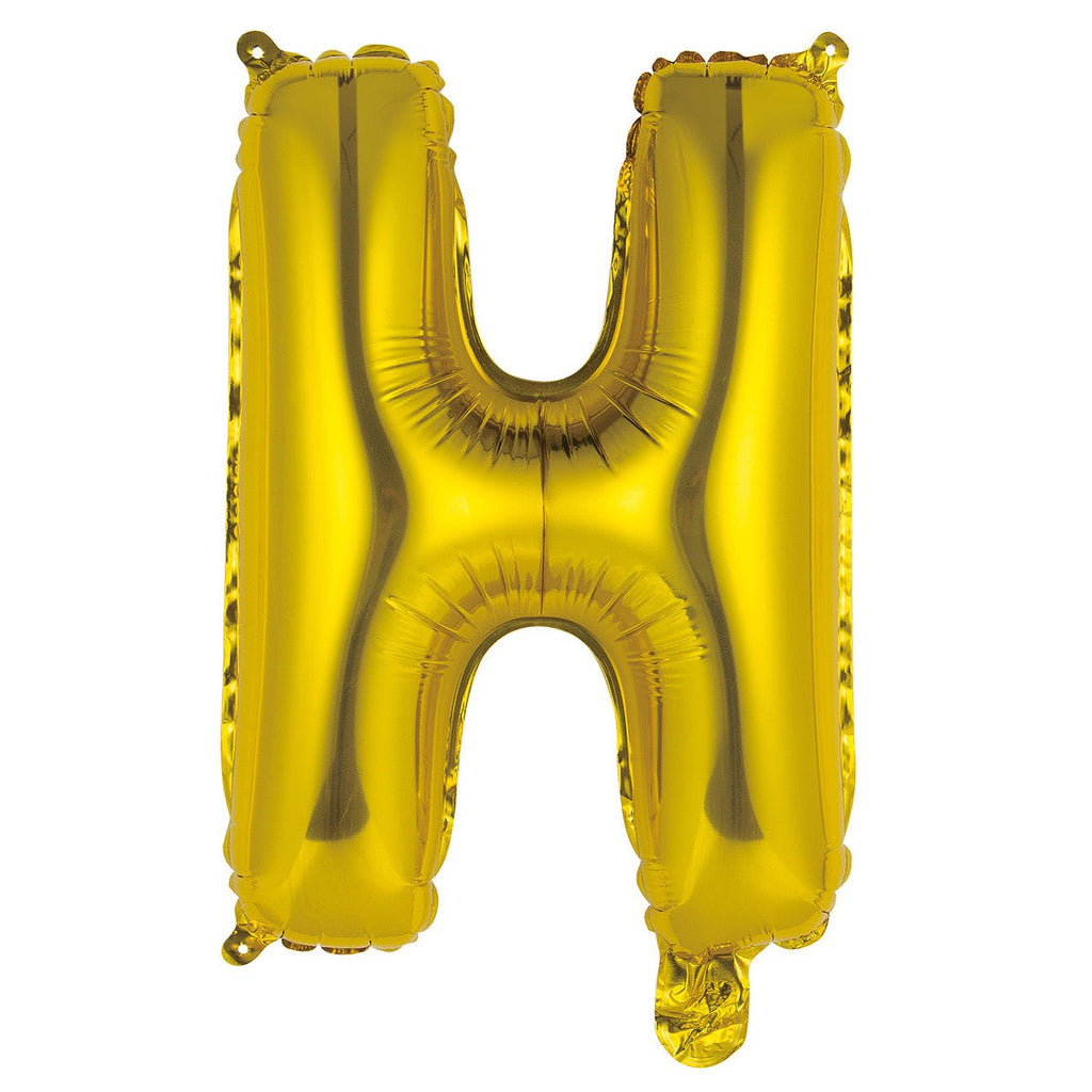 Gold "H" Alphabet Foil Balloon 35cm (14")