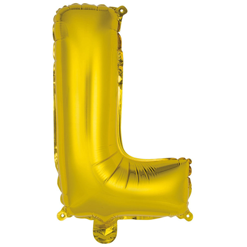 Gold "L" Alphabet Foil Balloon 35cm (14")