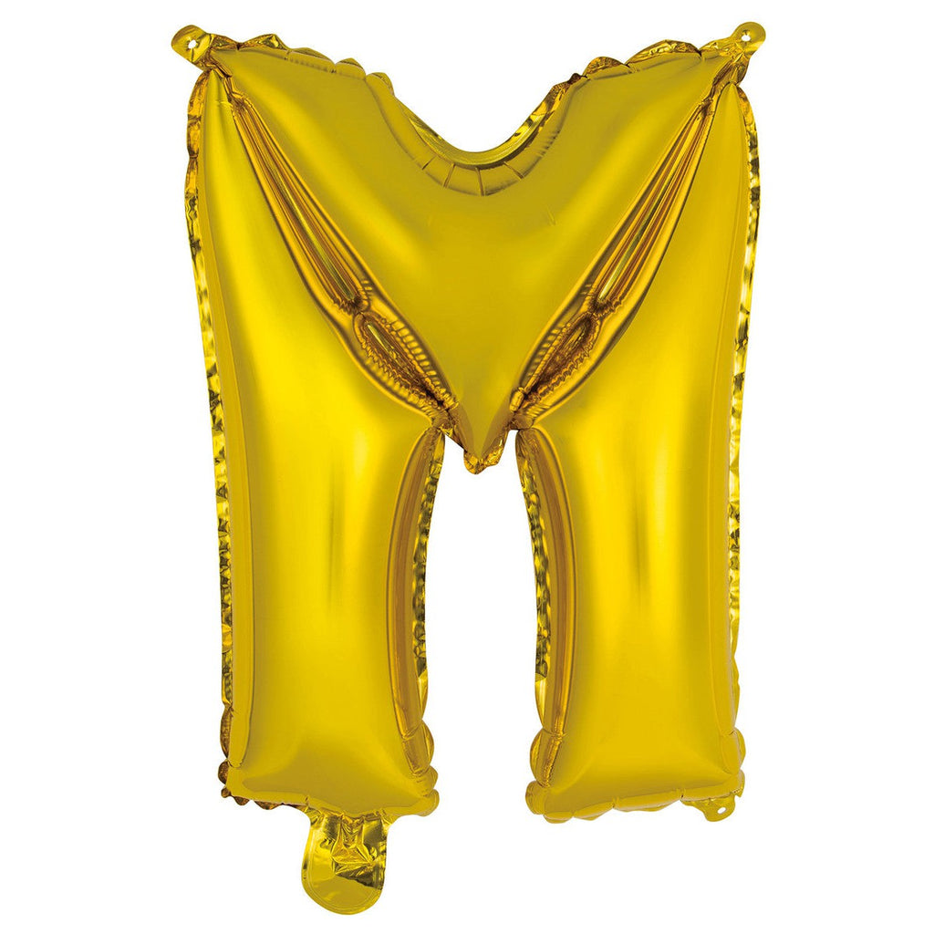 Gold "M" Alphabet Foil Balloon 35cm (14")