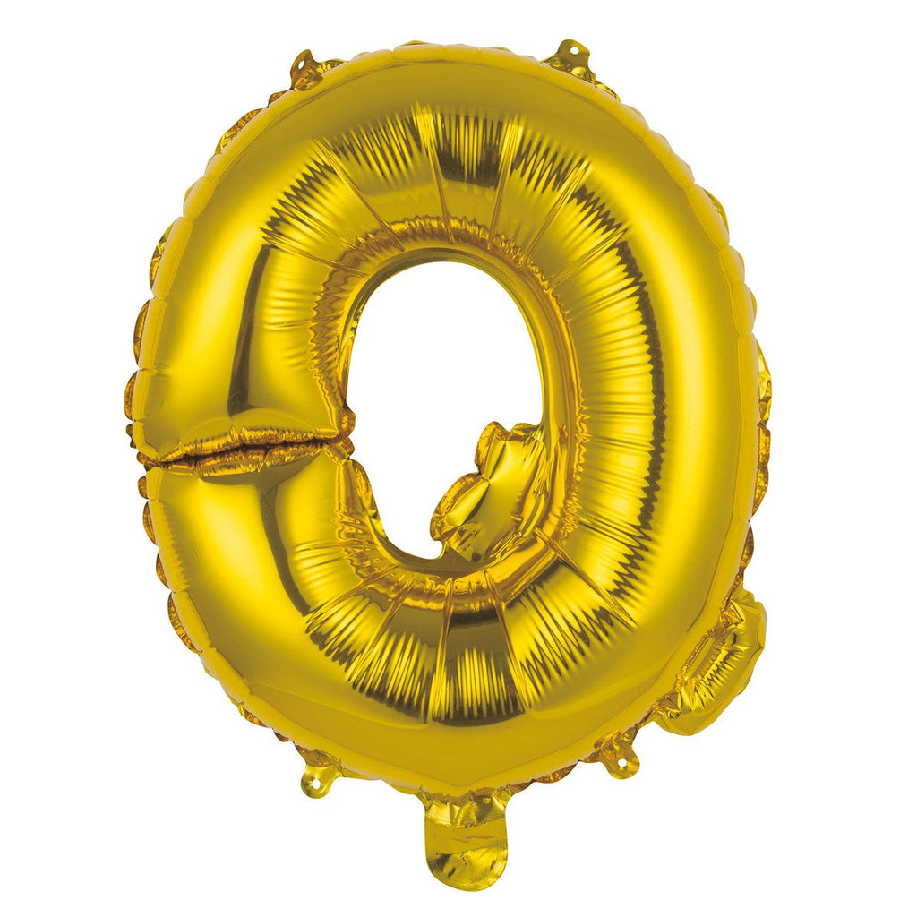 Gold "Q" Alphabet Foil Balloon 35cm (14")