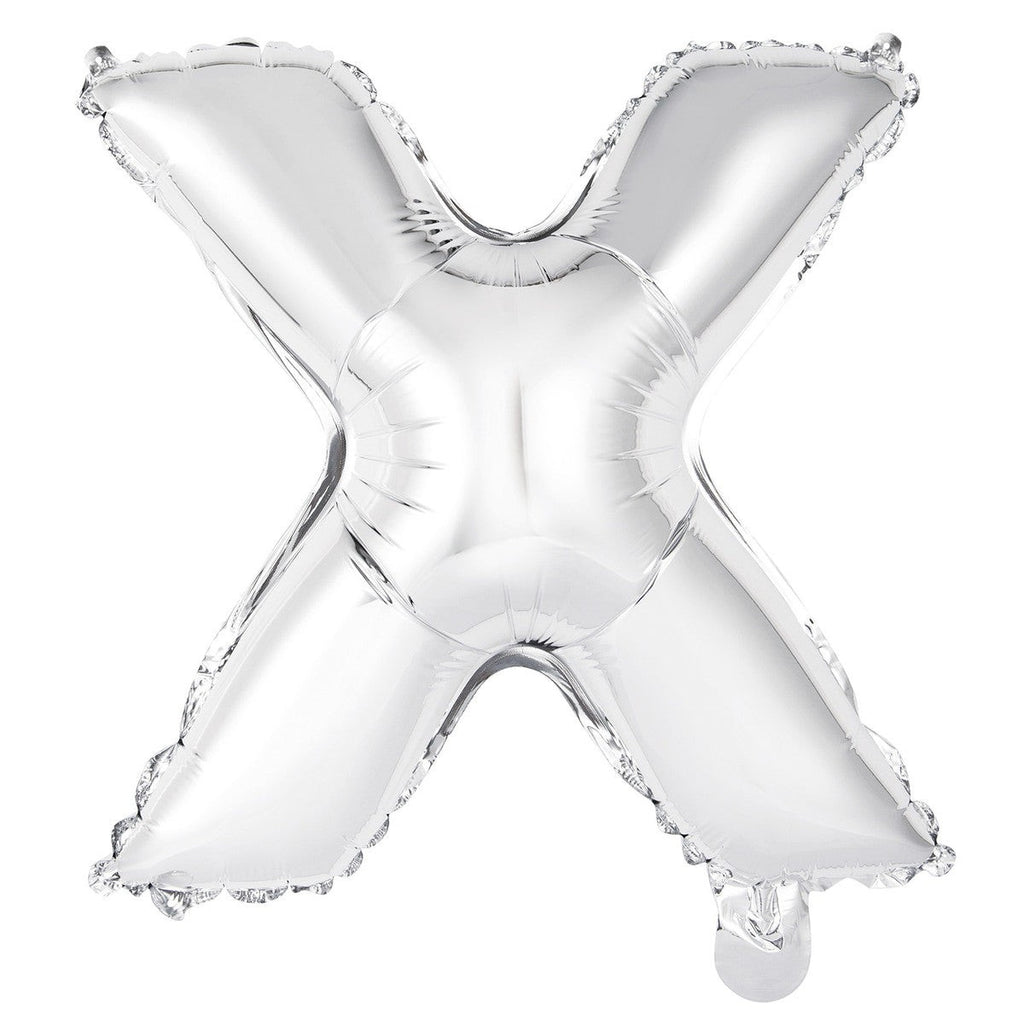 Silver "X" Alphabet Foil Balloon 35cm (14")