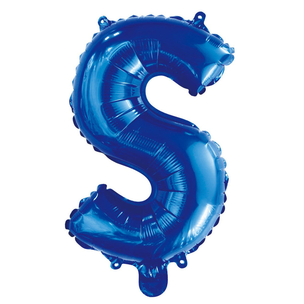 Royal Blue "S" Alphabet Foil Balloon 35cm (14")