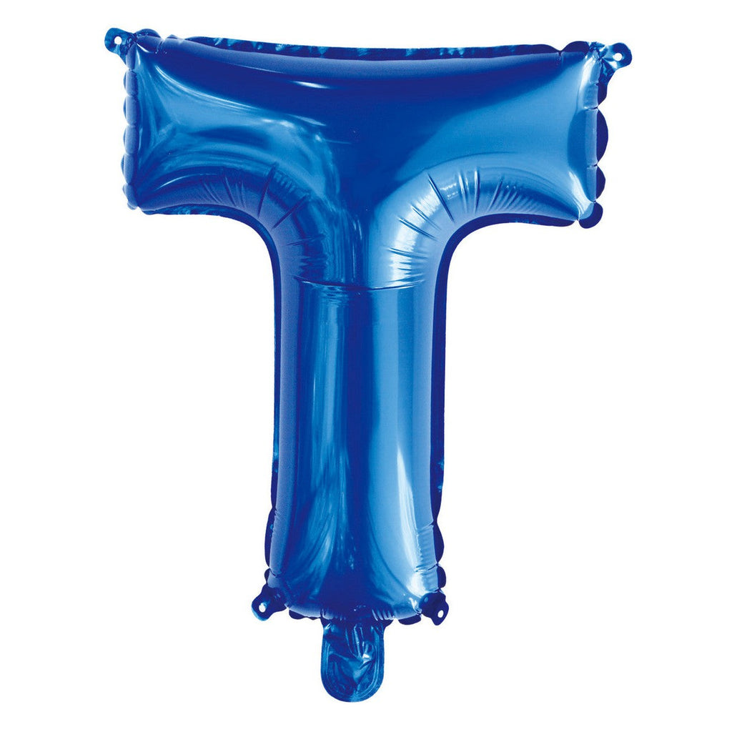 Royal Blue "T" Alphabet Foil Balloon 35cm (14")