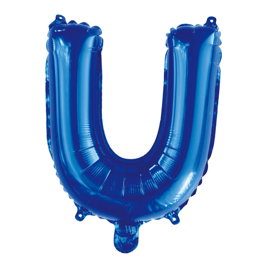 Royal Blue "U" Alphabet Foil Balloon 35cm (14")