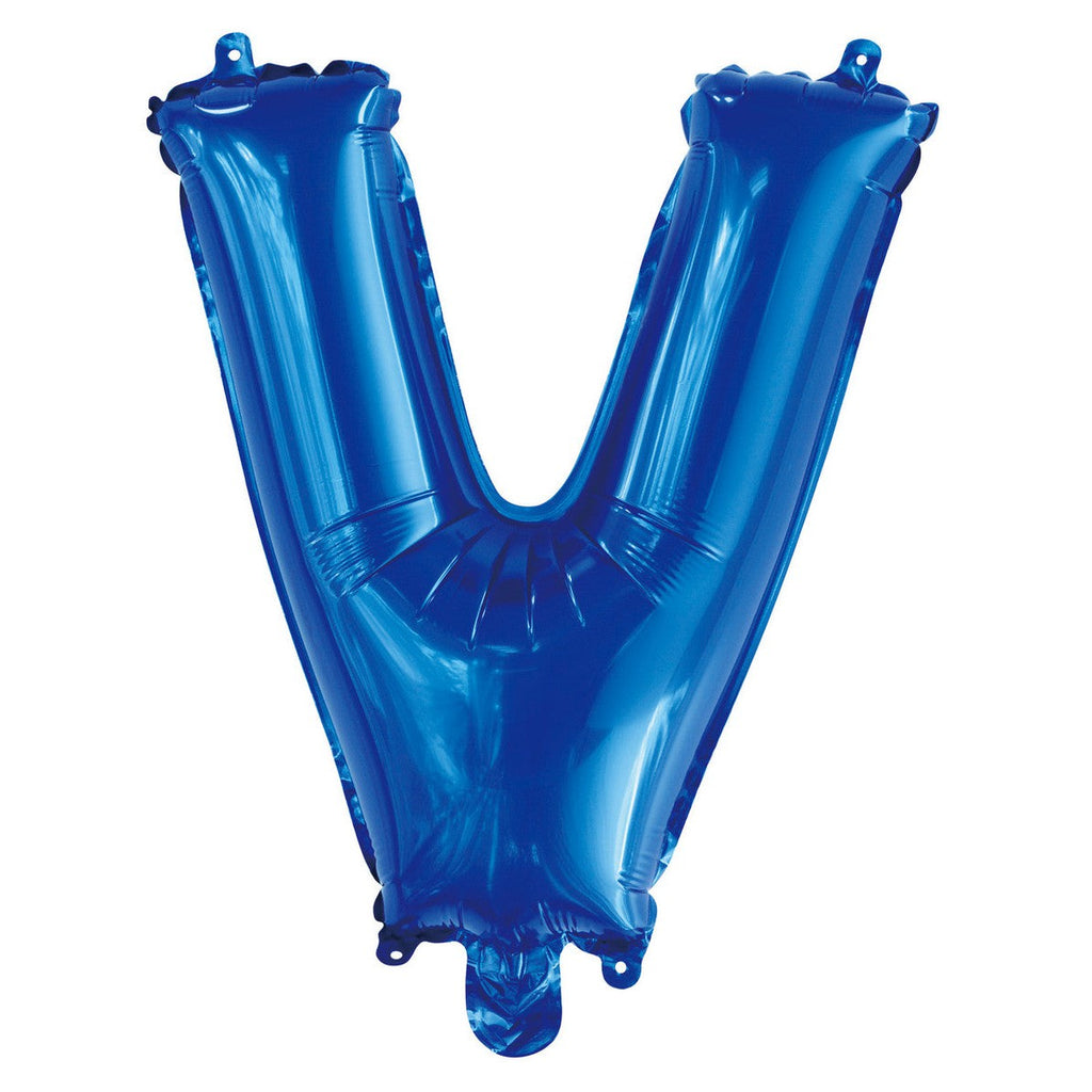 Royal Blue "V" Alphabet Foil Balloon 35cm (14")