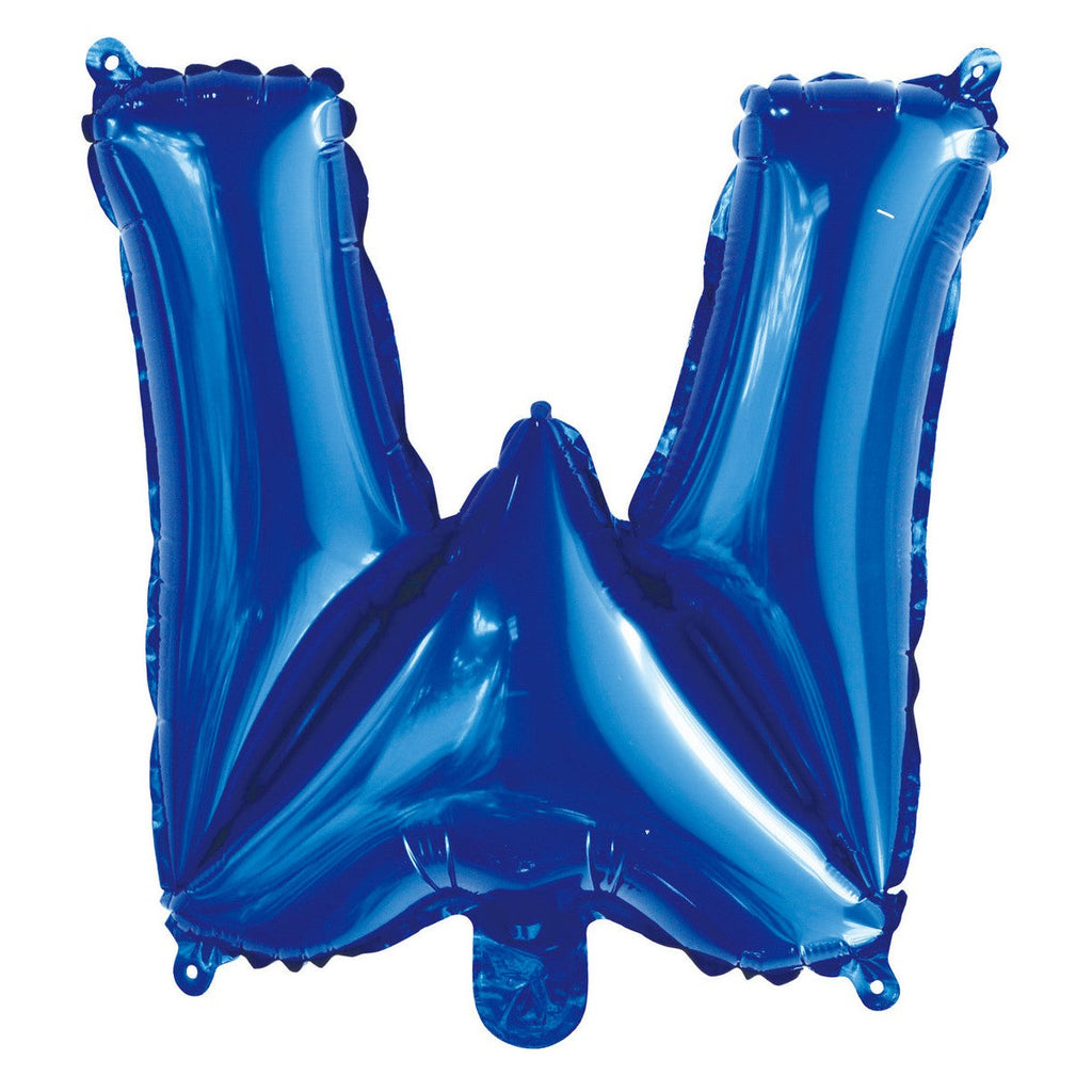 Royal Blue "W" Alphabet Foil Balloon 35cm (14")