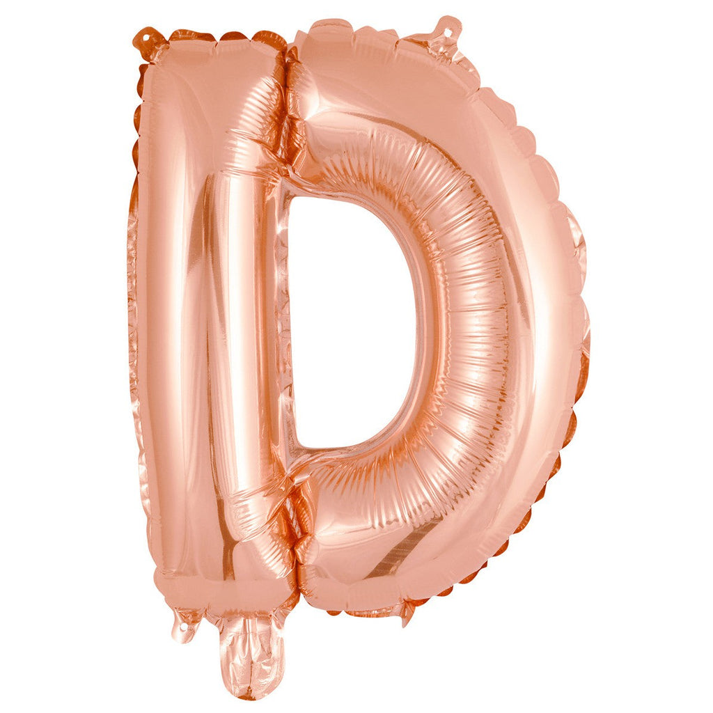 Rose Gold "D" Alphabet Foil Balloon 35cm (14")