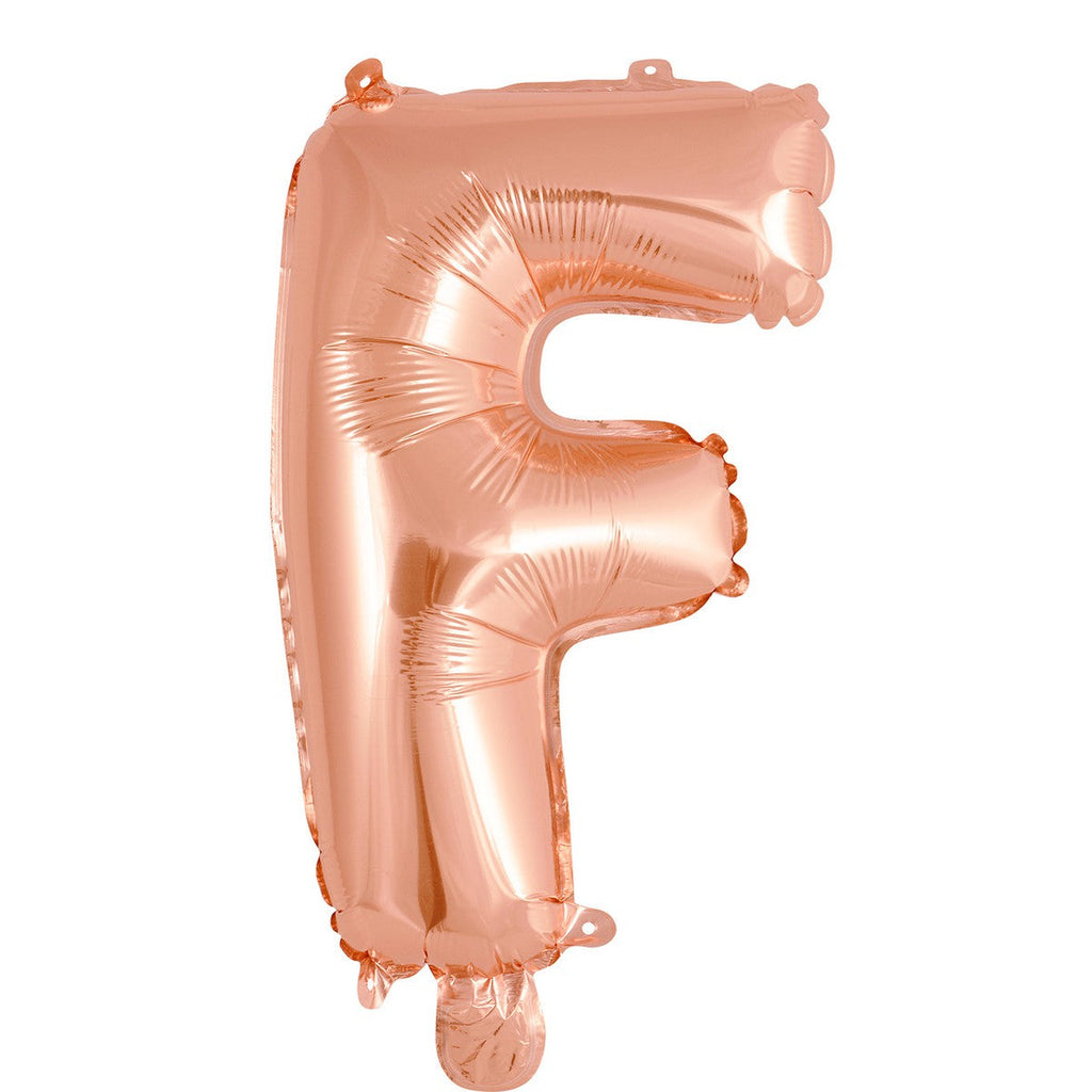 Rose Gold "F" Alphabet Foil Balloon 35cm (14")