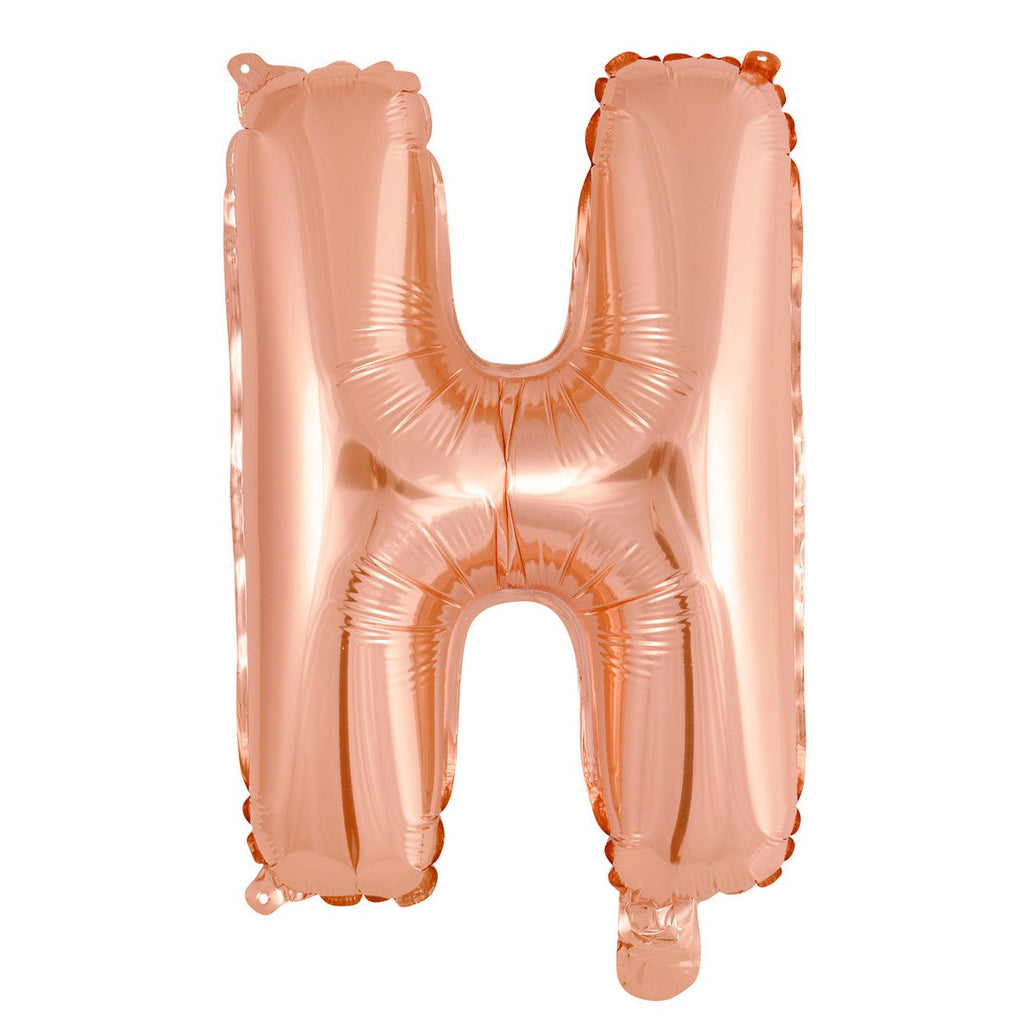 Rose Gold "H" Alphabet Foil Balloon 35cm (14")